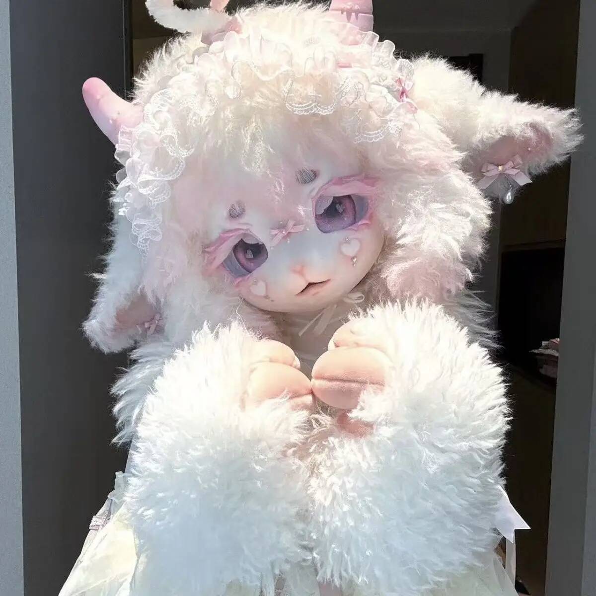 Anime Cosplay With Mask - Handmade Kig Fursuit Head, Cute Sheep