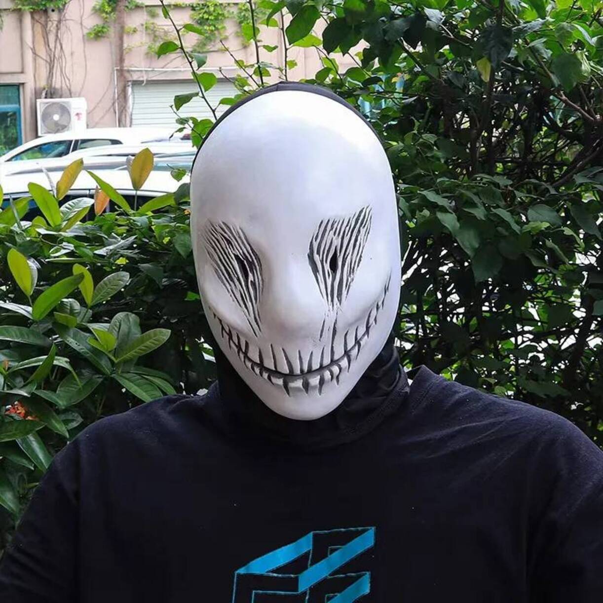 Anime Cosplay With Mask - Scary Demon White Ghost Acg Latex