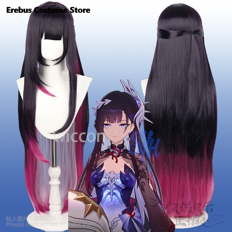 Anime Cosplay Girl With Black Hair - Helektra Cosplay Game Honkai：Star Rail animeLong