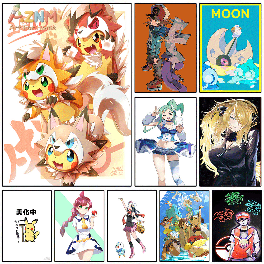 AZNM Pokemon Anime Canvas Wall - Anime Cosplay Pokemon 评论和价格