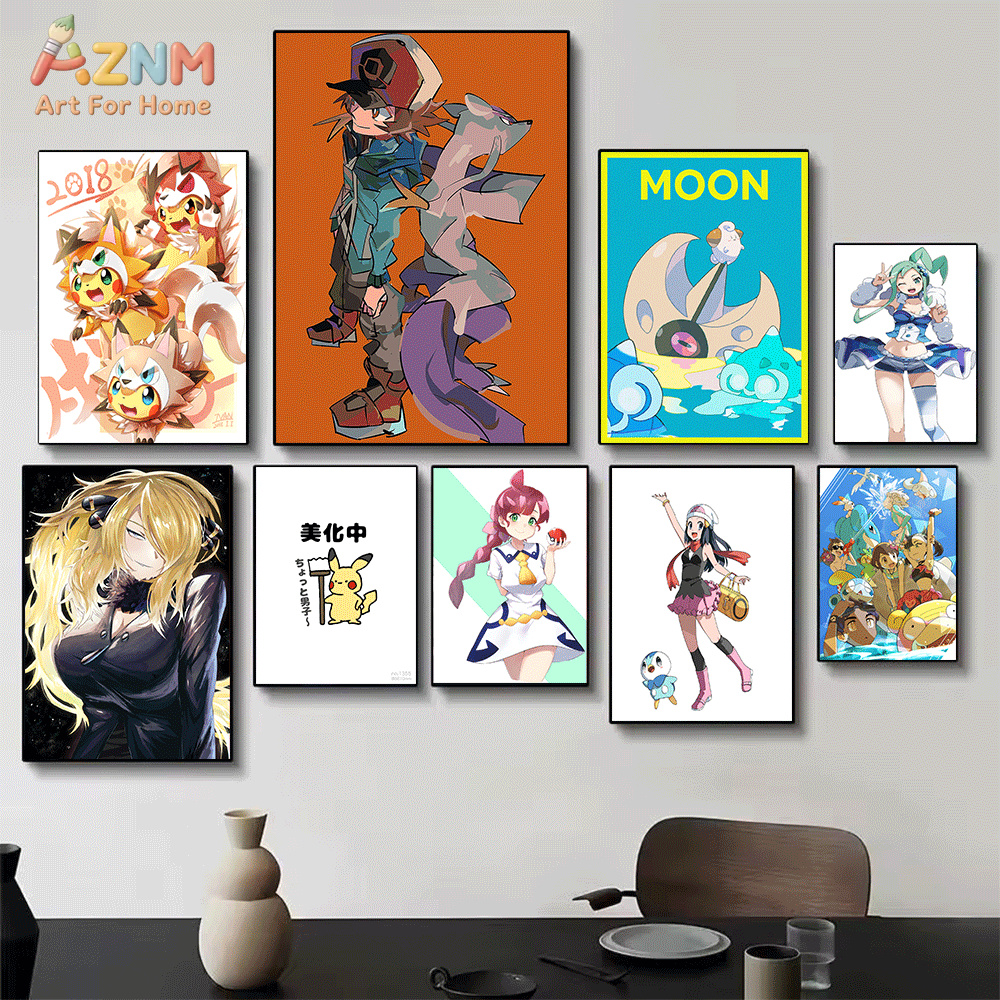 AZNM Pokemon Anime Canvas Wall - Anime Cosplay Pokemon 评论和价格