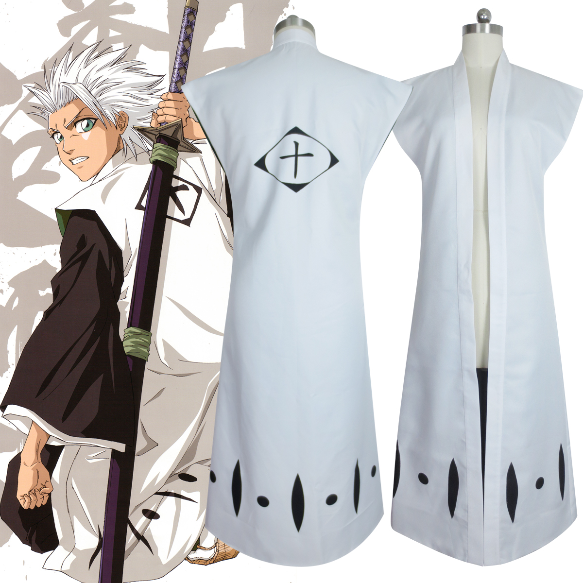 IN STOCK Toshiro Hitsugaya Tou - Bleach Captain Coat 评论和价格