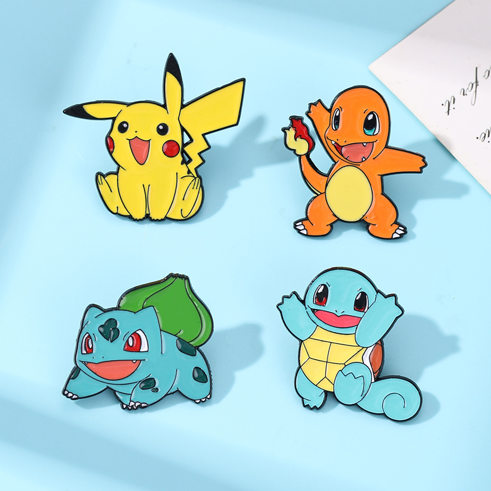 4Pcs Pokemon Enamel Pins Set,  - Anime Cosplay Pokemon 评论和价格