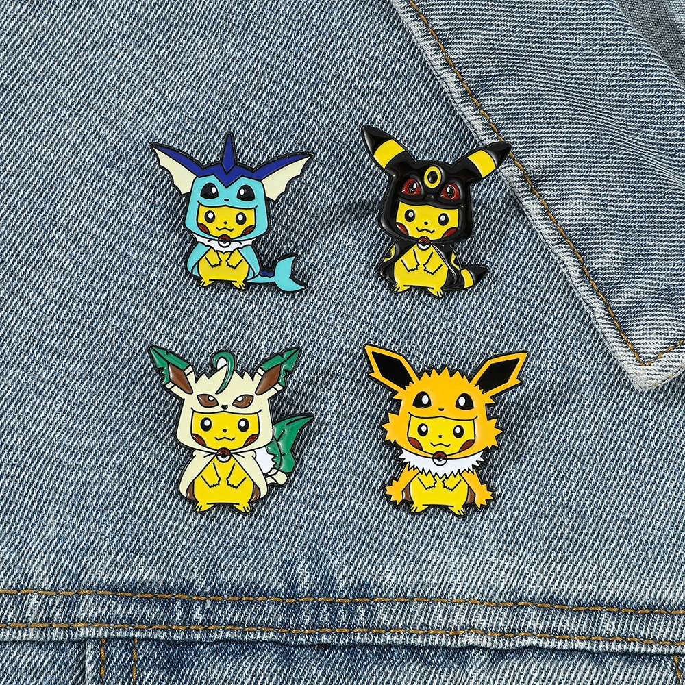 9 Pcs Creative Cartoon Brooch  - Anime Cosplay Pokemon 评论和价格