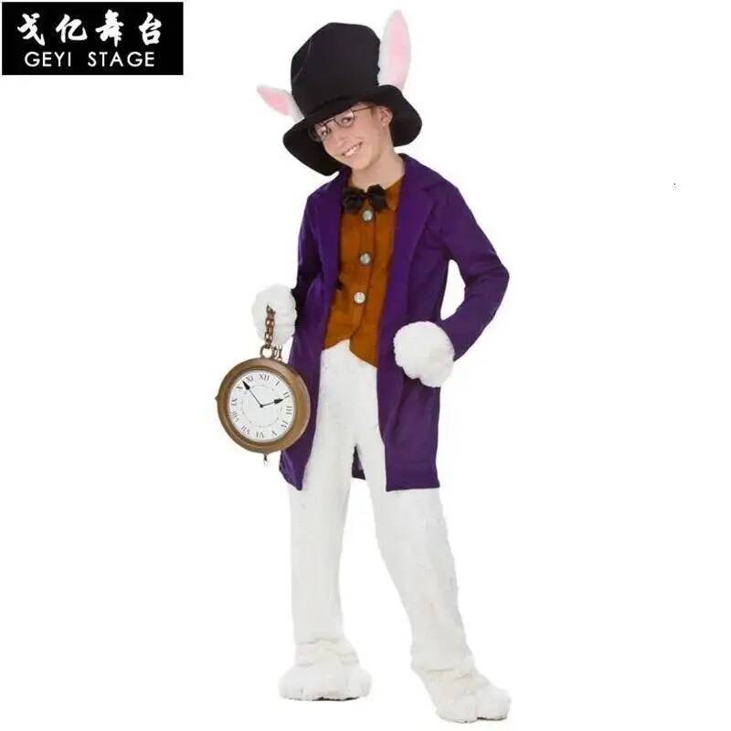Alice Clothes White Child Rabb - Anime Cosplay Dress For Men 评论和价格