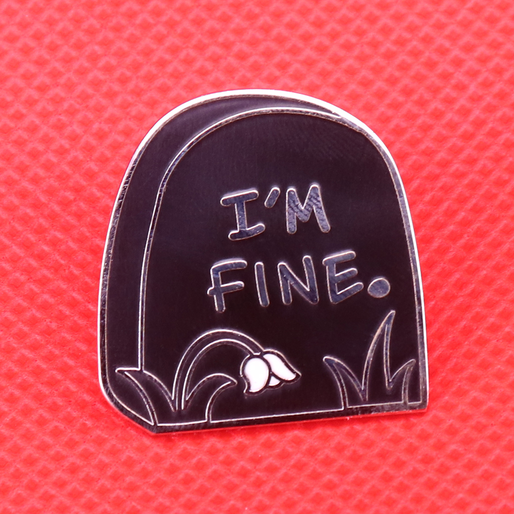 I'm fine tombstone enamel pin  - Death Note Replica 评论和价格