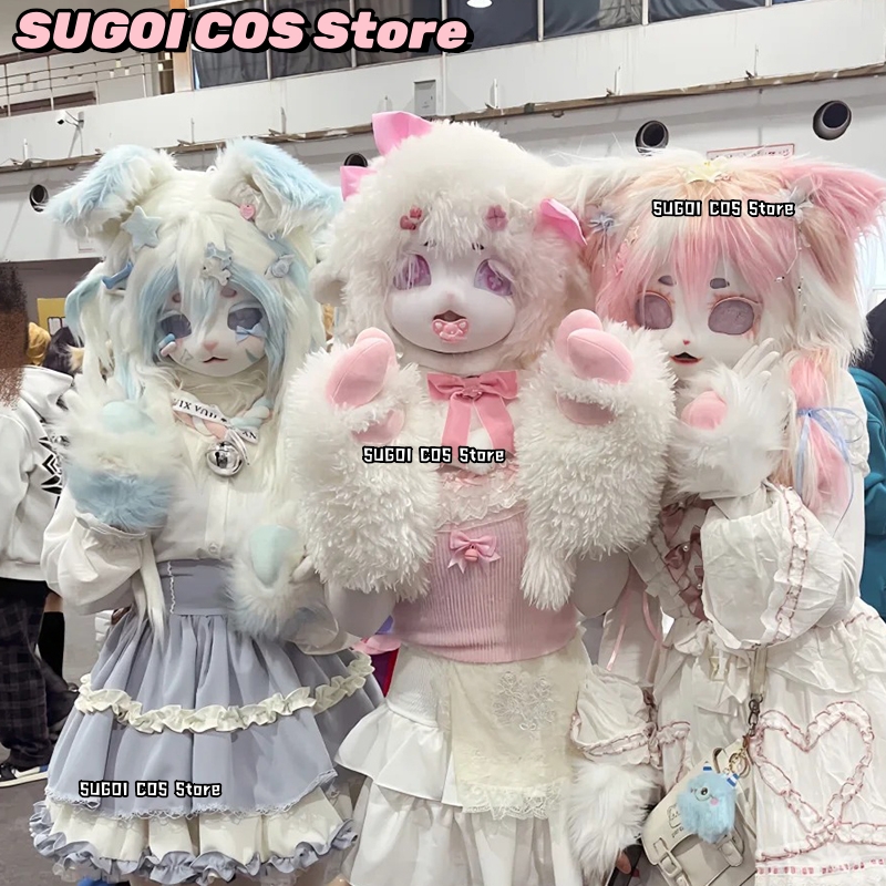 aBcSCS*Fursuit Head Kigurumi C - Anime Cosplay With Mask 评论和价格