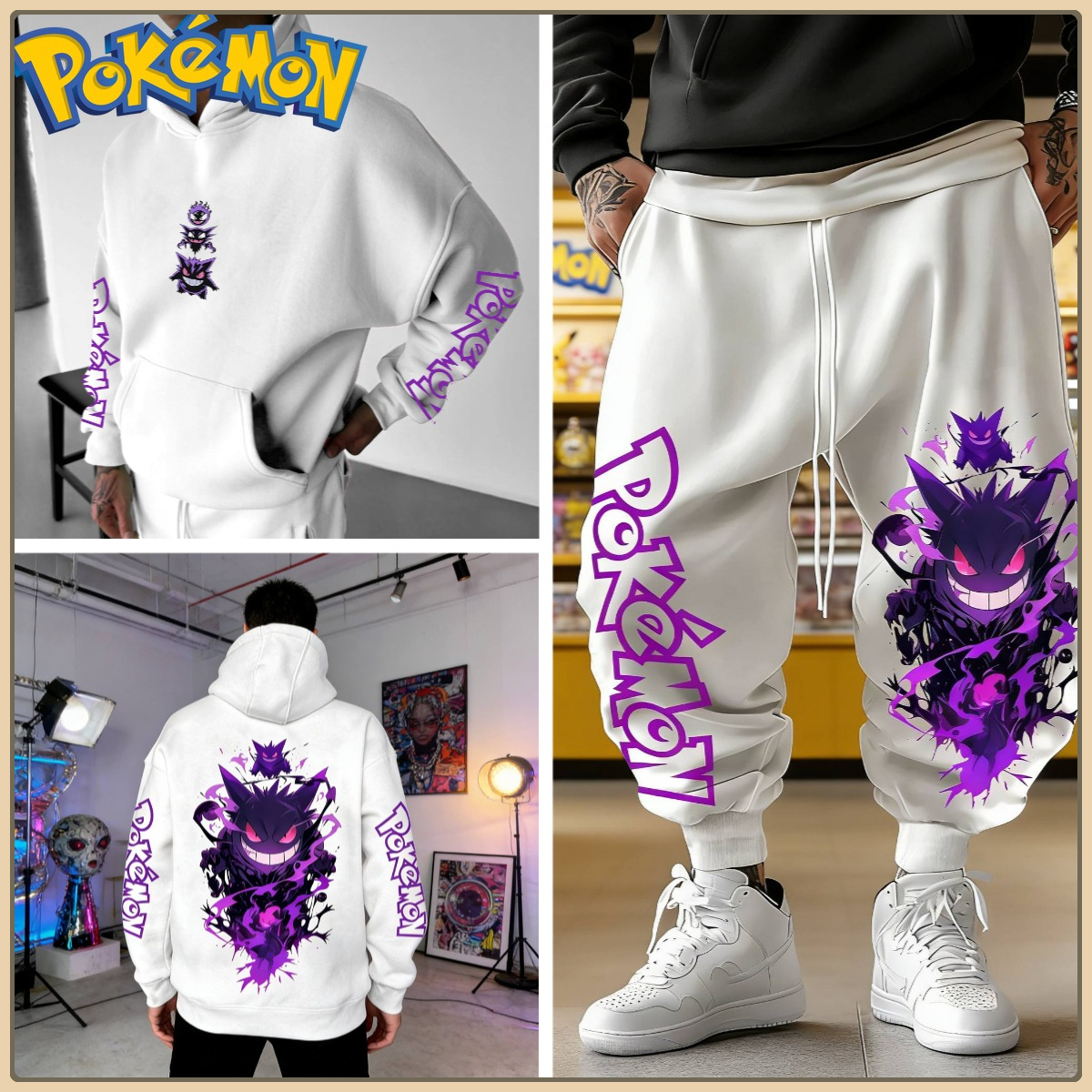 Black Hoodie and Pants Set wit - Anime Cosplay Pokemon 评论和价格