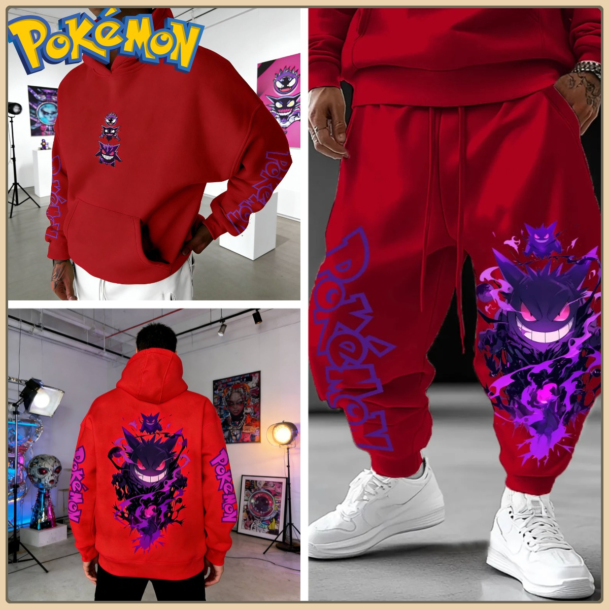 Black Hoodie and Pants Set wit - Anime Cosplay Pokemon 评论和价格