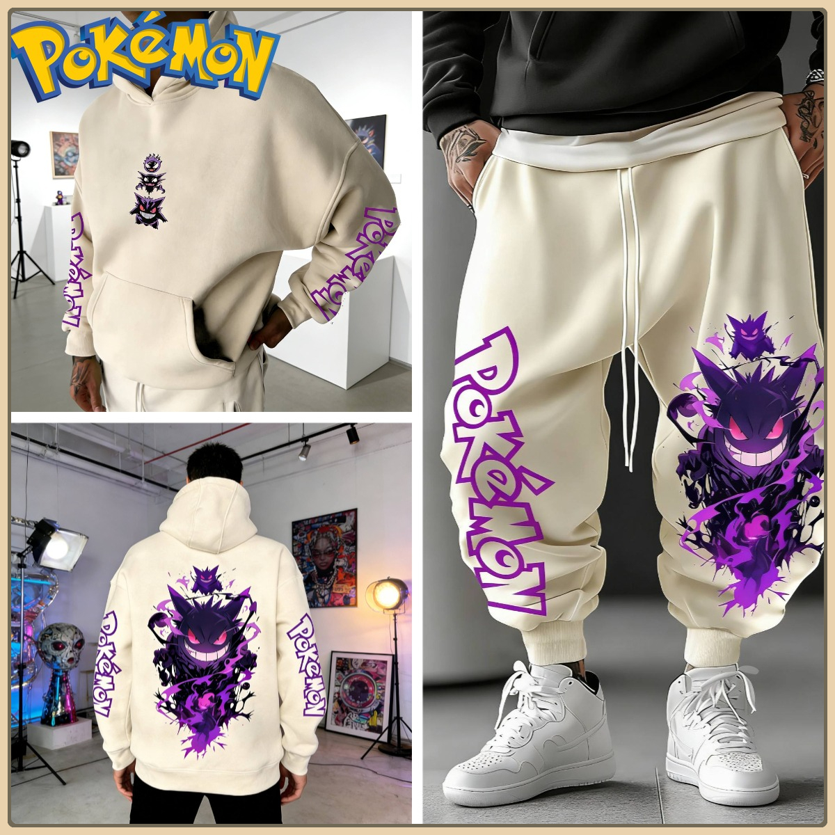 Black Hoodie and Pants Set wit - Anime Cosplay Pokemon 评论和价格